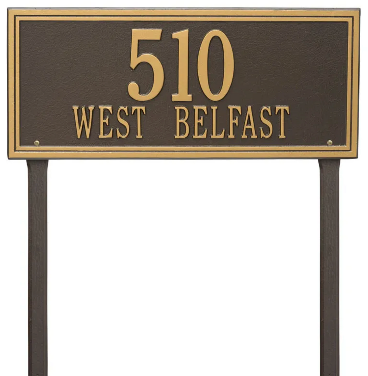 Double Border Line - Estate Lawn - Two Line Address Sign