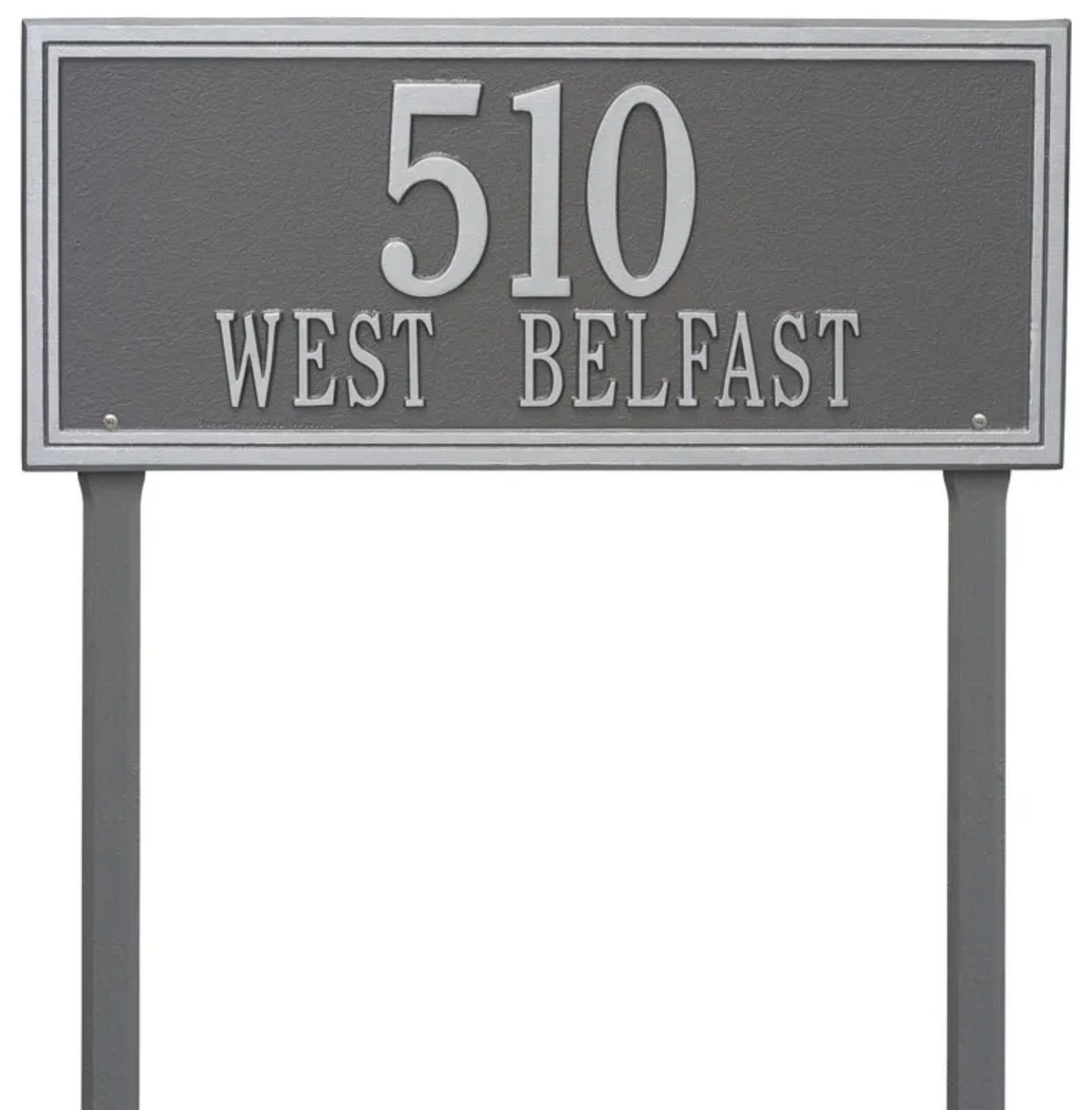 Double Border Line - Estate Lawn - Two Line Address Sign