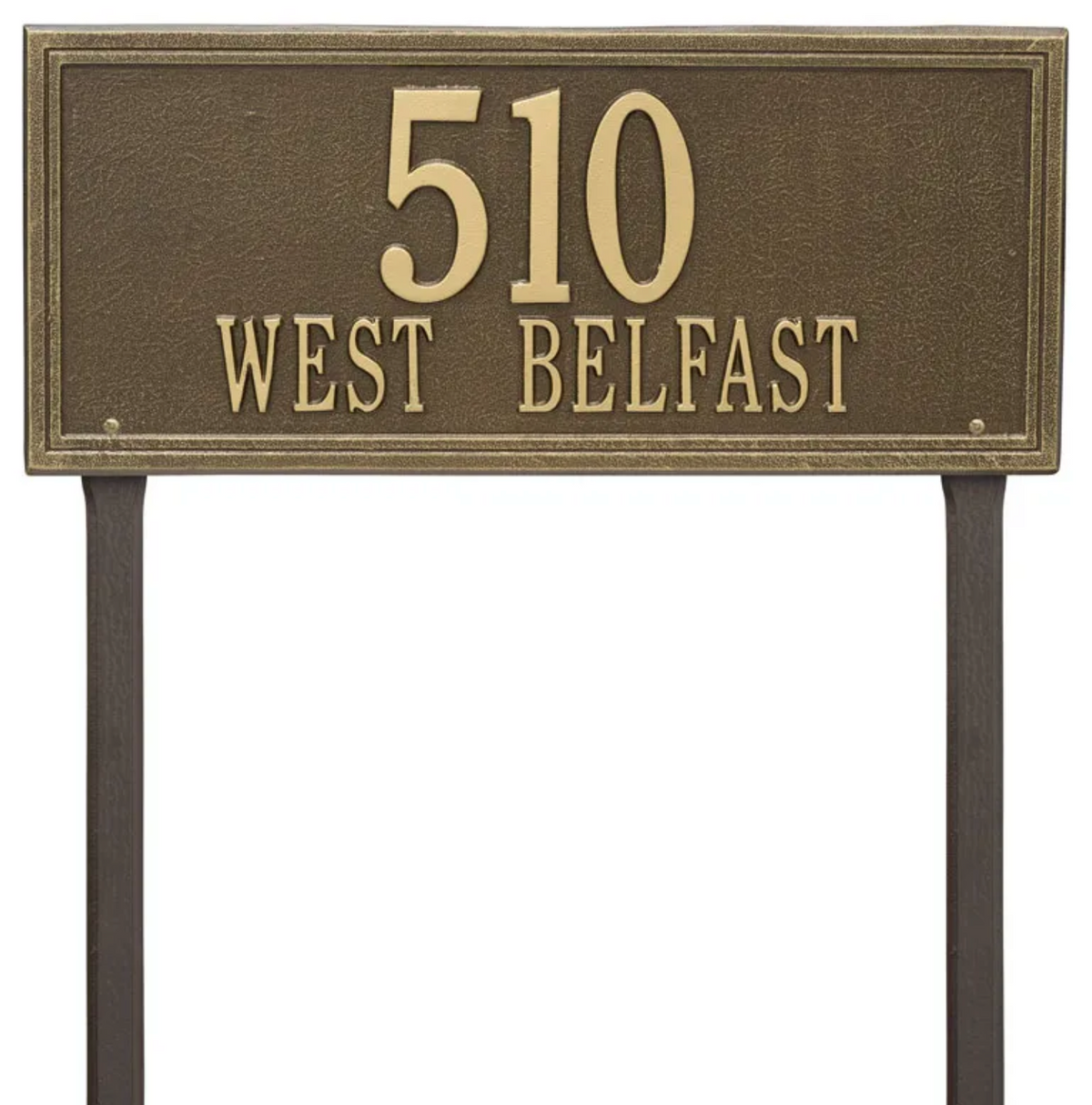 Double Border Line - Estate Lawn - Two Line Address Sign