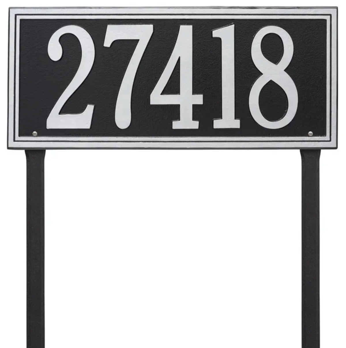 Double Border Line - Estate Lawn - One Line Address Sign