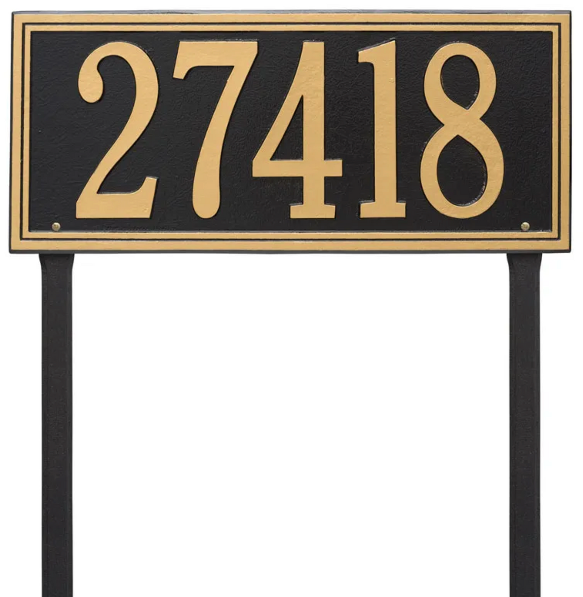 Double Border Line - Estate Lawn - One Line Address Sign
