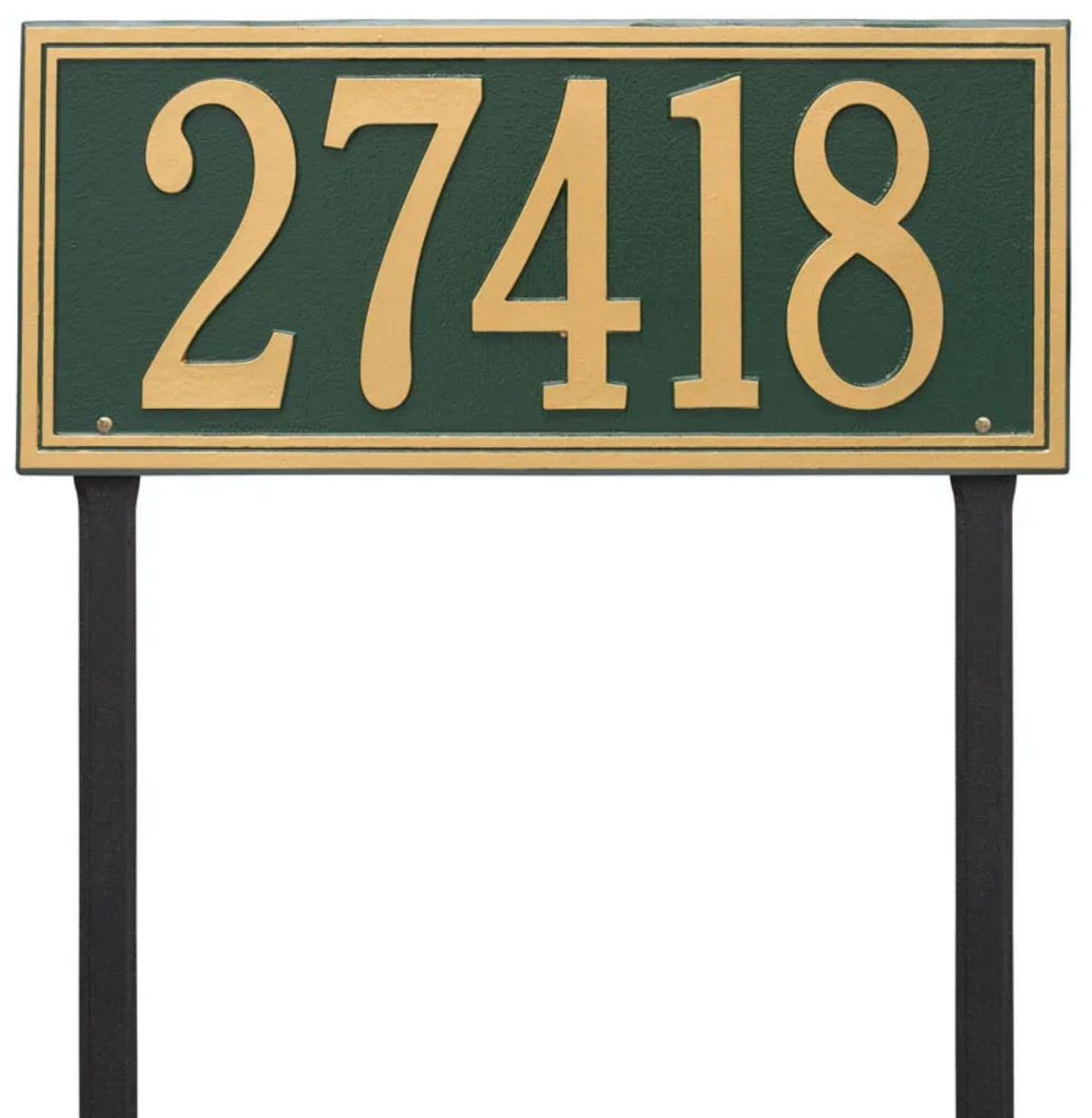 Double Border Line - Estate Lawn - One Line Address Sign