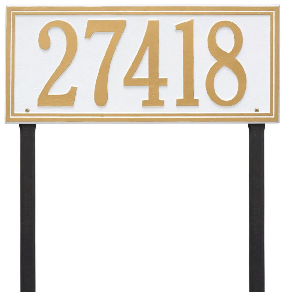Double Border Line - Estate Lawn - One Line Address Sign