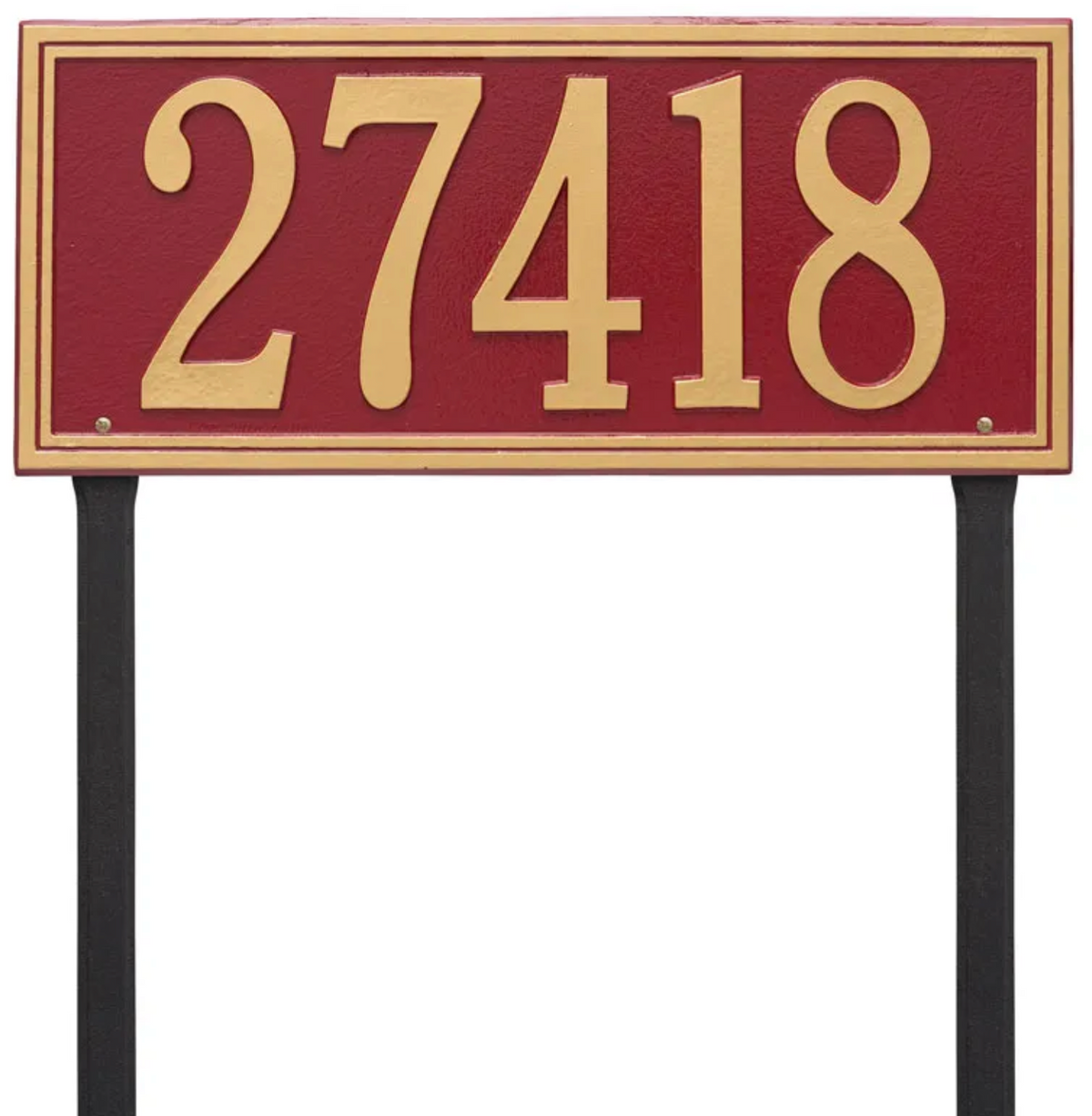 Double Border Line - Estate Lawn - One Line Address Sign