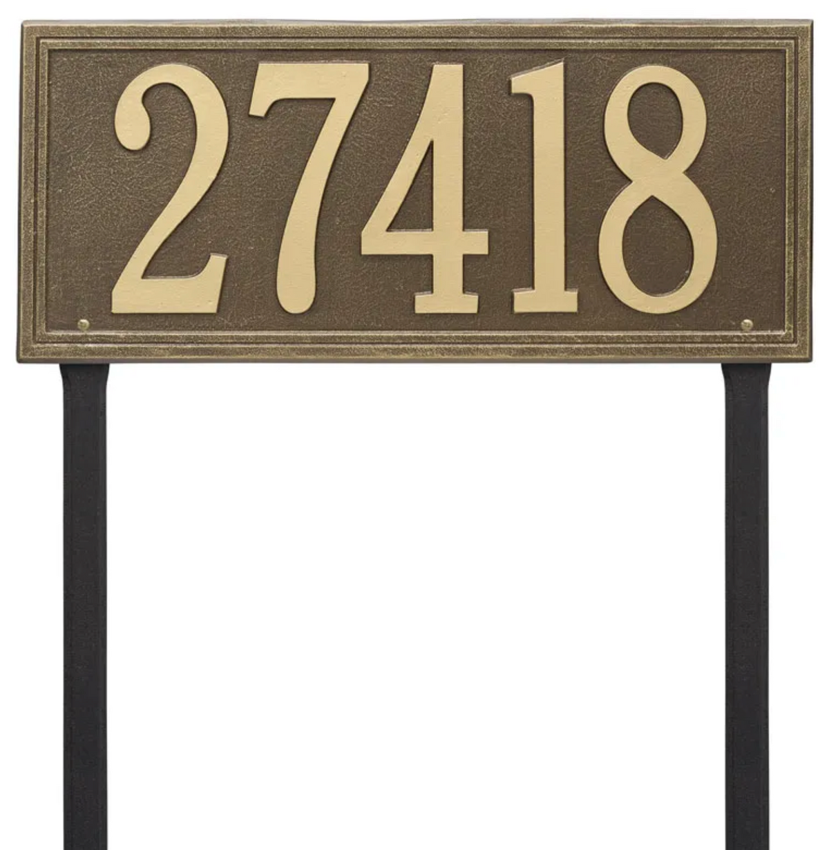 Double Border Line - Estate Lawn - One Line Address Sign