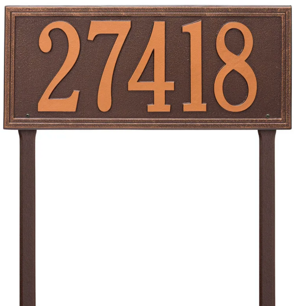Double Border Line - Estate Lawn - One Line Address Sign