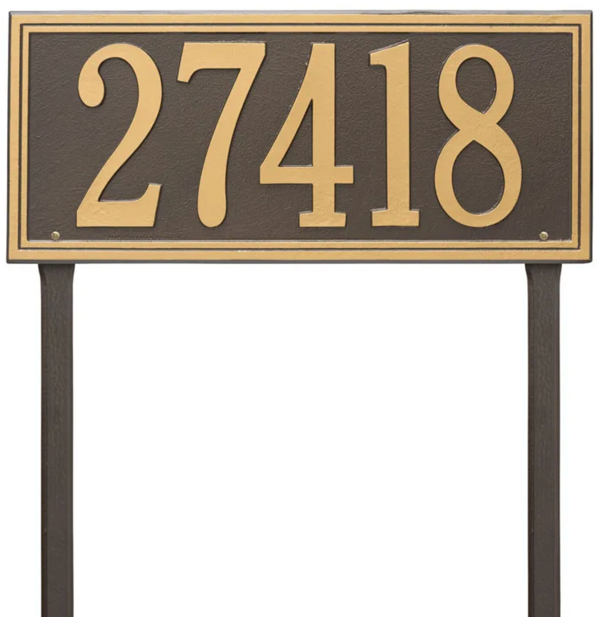 Double Border Line - Estate Lawn - One Line Address Sign