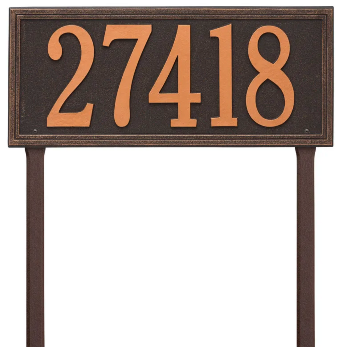 Double Border Line - Estate Lawn - One Line Address Sign