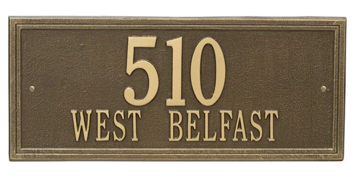 Double Border Line - Estate Wall Address Plaque - Two Line
