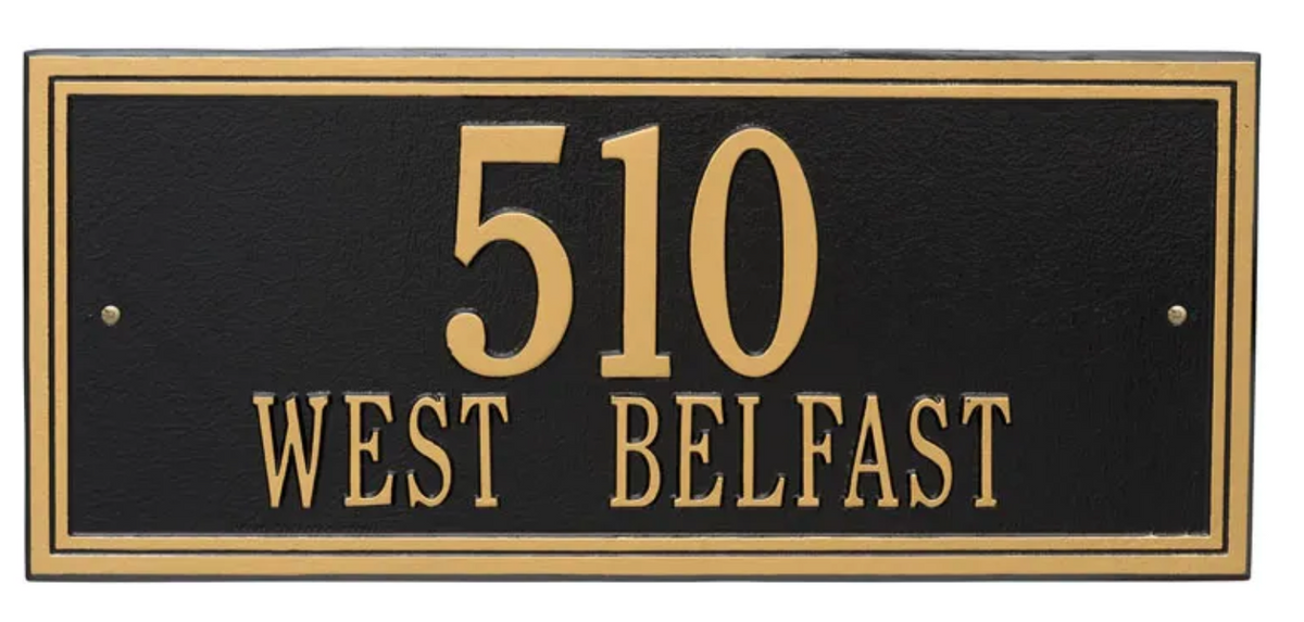 Double Border Line - Estate Wall Address Plaque - Two Line