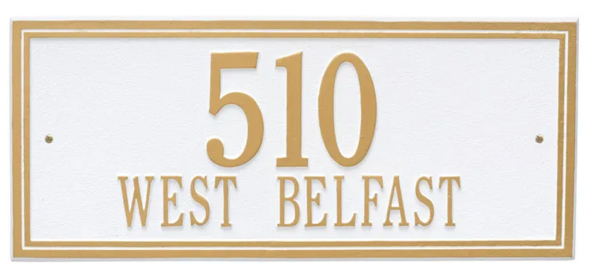 Double Border Line - Estate Wall Address Plaque - Two Line