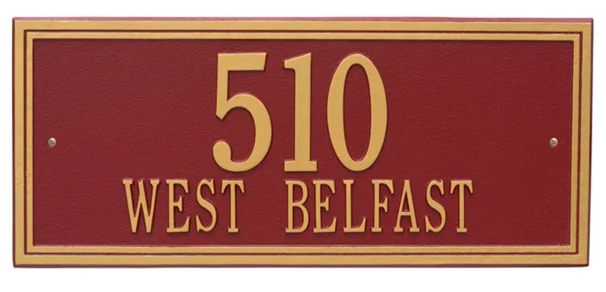 Double Border Line - Estate Wall Address Plaque - Two Line