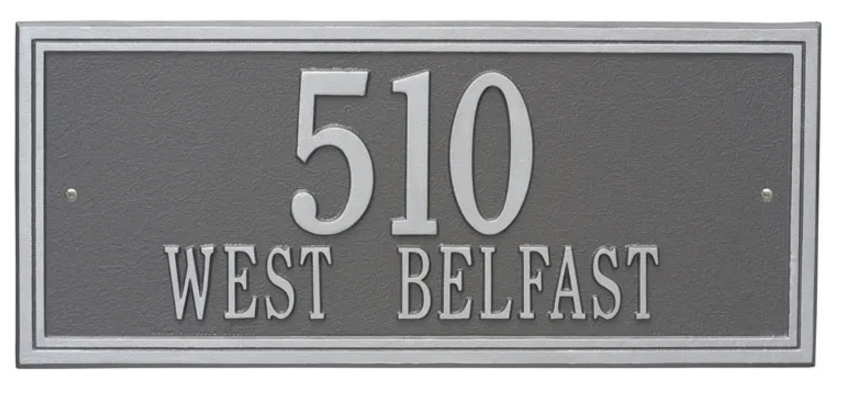 Double Border Line - Estate Wall Address Plaque - Two Line