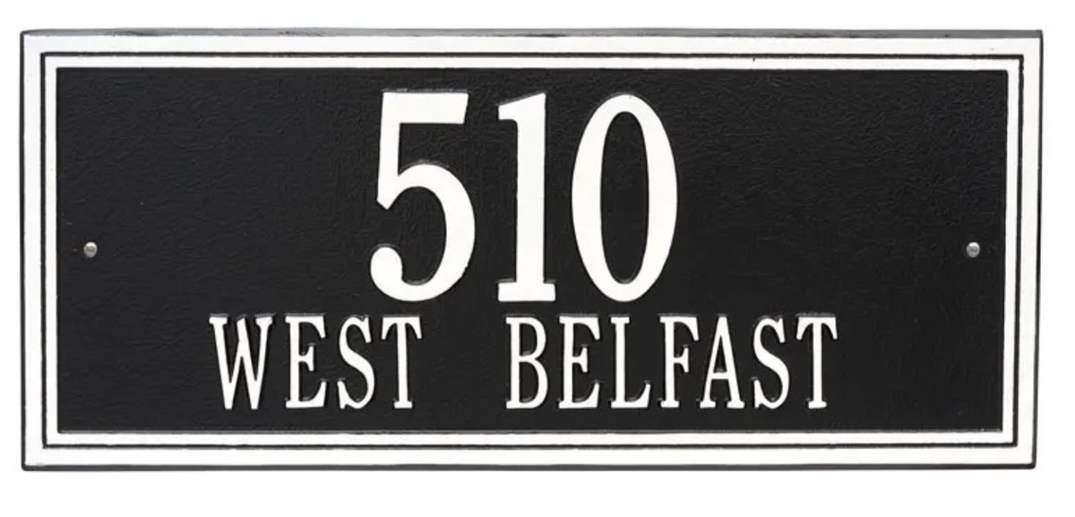 Double Border Line - Estate Wall Address Plaque - Two Line