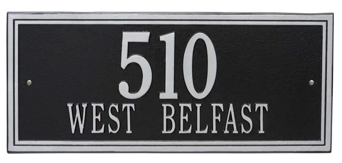 Double Border Line - Estate Wall Address Plaque - Two Line
