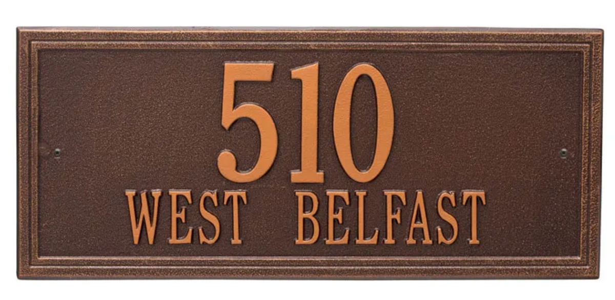 Double Border Line - Estate Wall Address Plaque - Two Line