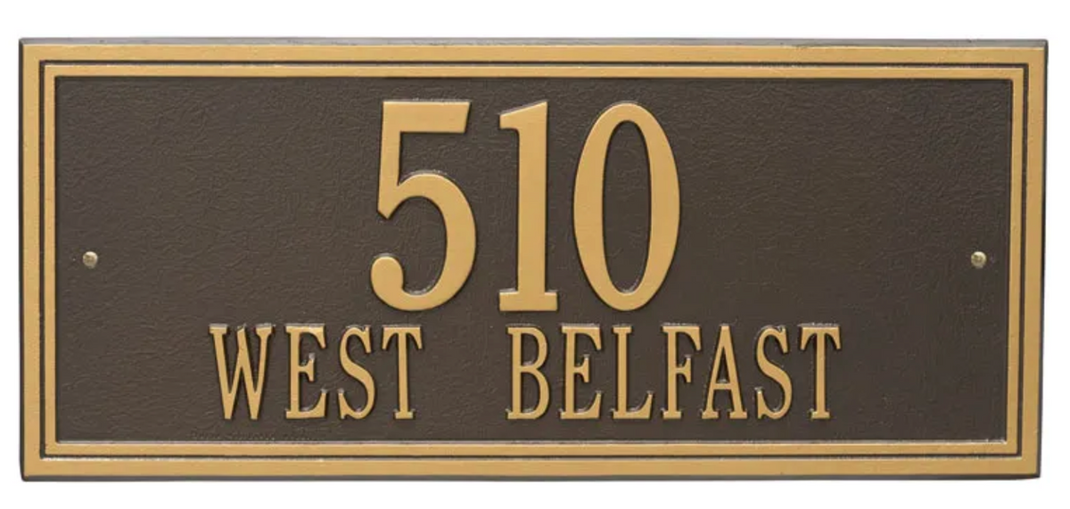 Double Border Line - Estate Wall Address Plaque - Two Line