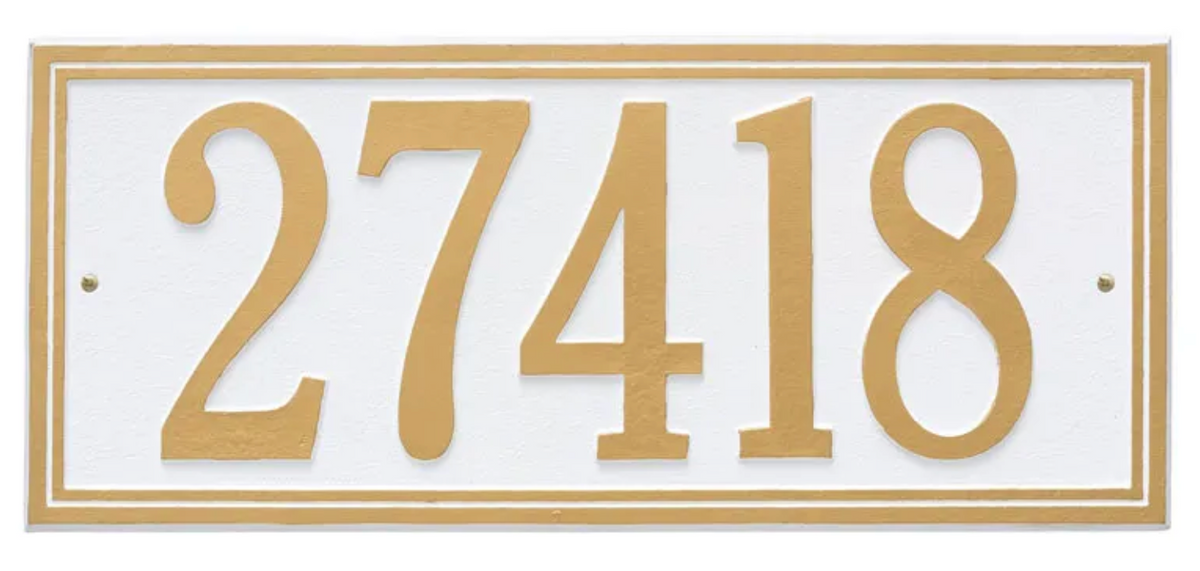 Double Border Line - Estate Wall Address Plaque- One Line