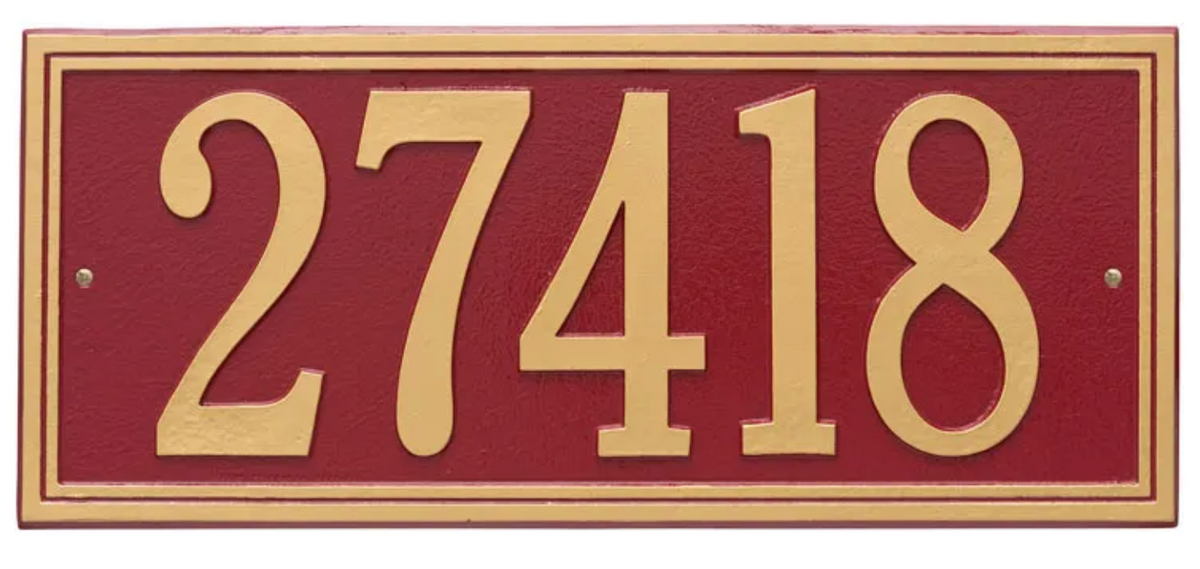 Double Border Line - Estate Wall Address Plaque- One Line