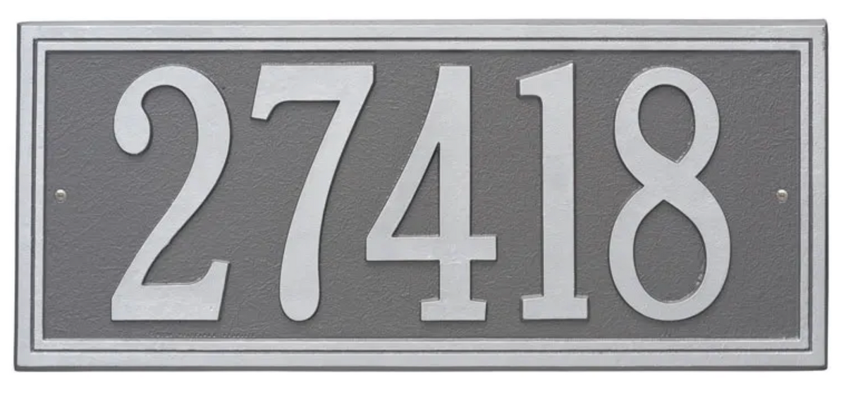 Double Border Line - Estate Wall Address Plaque- One Line