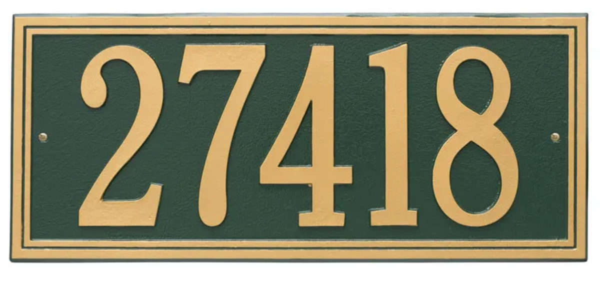 Double Border Line - Estate Wall Address Plaque- One Line