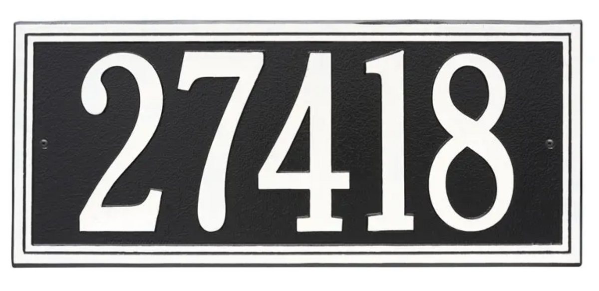 Double Border Line - Estate Wall Address Plaque- One Line
