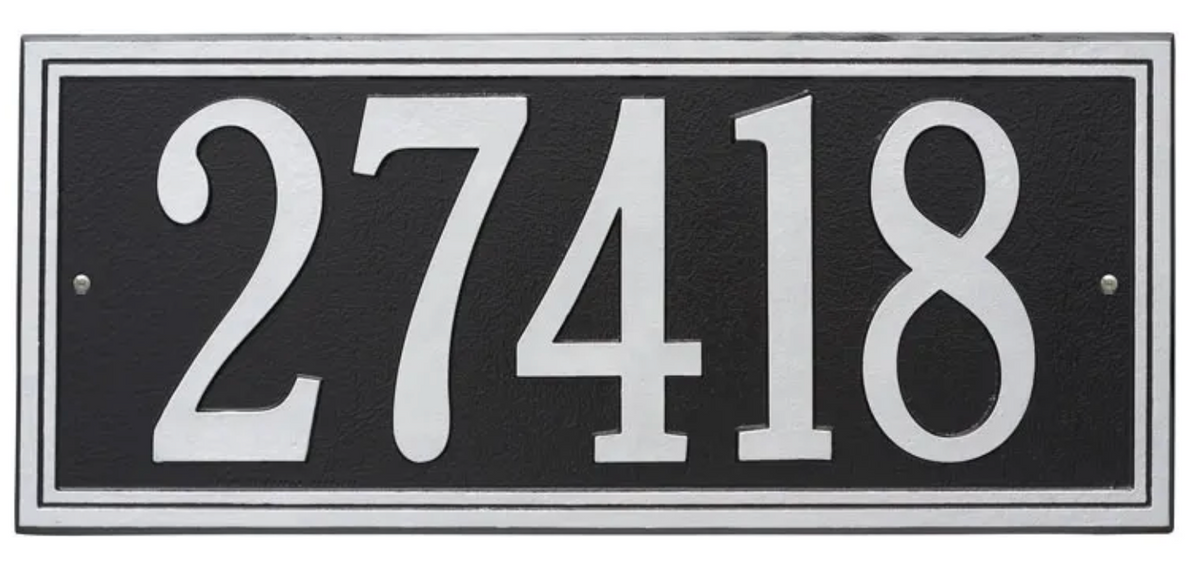 Double Border Line - Estate Wall Address Plaque- One Line