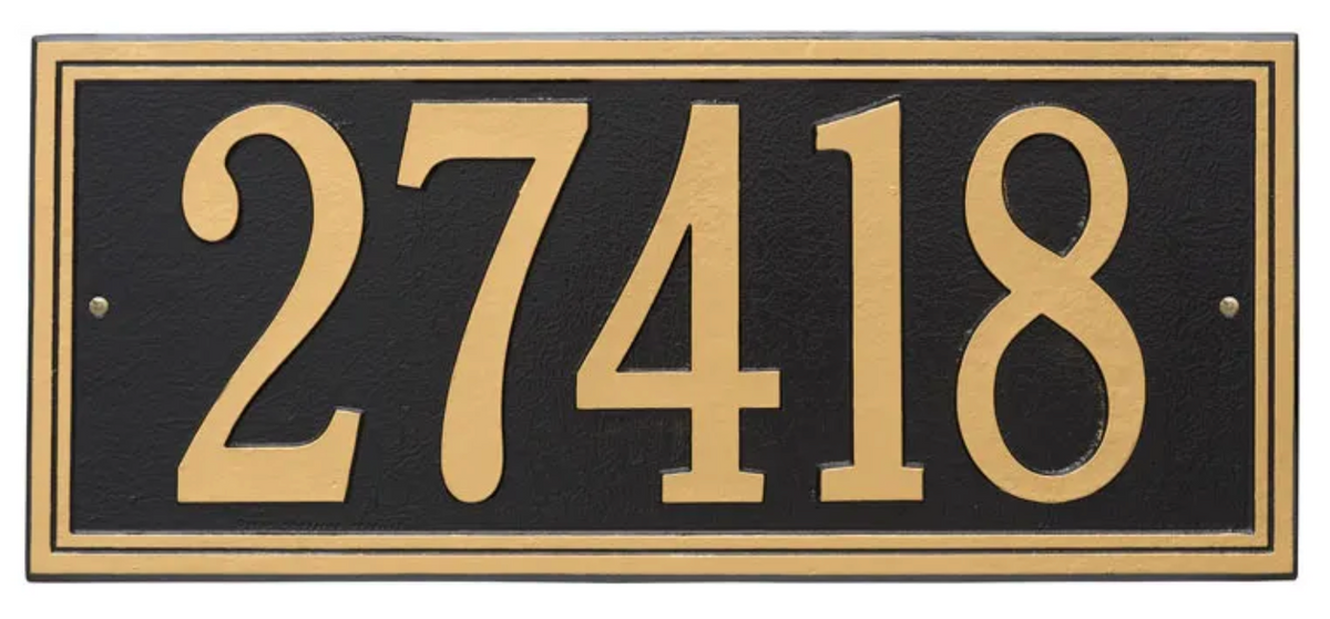 Double Border Line - Estate Wall Address Plaque- One Line