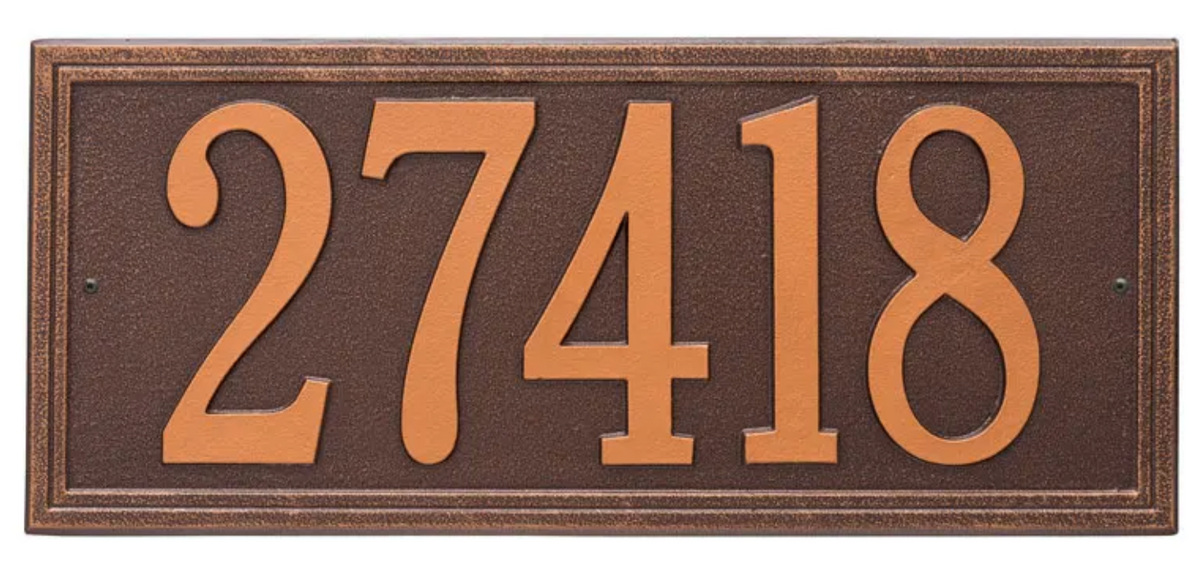 Double Border Line - Estate Wall Address Plaque- One Line