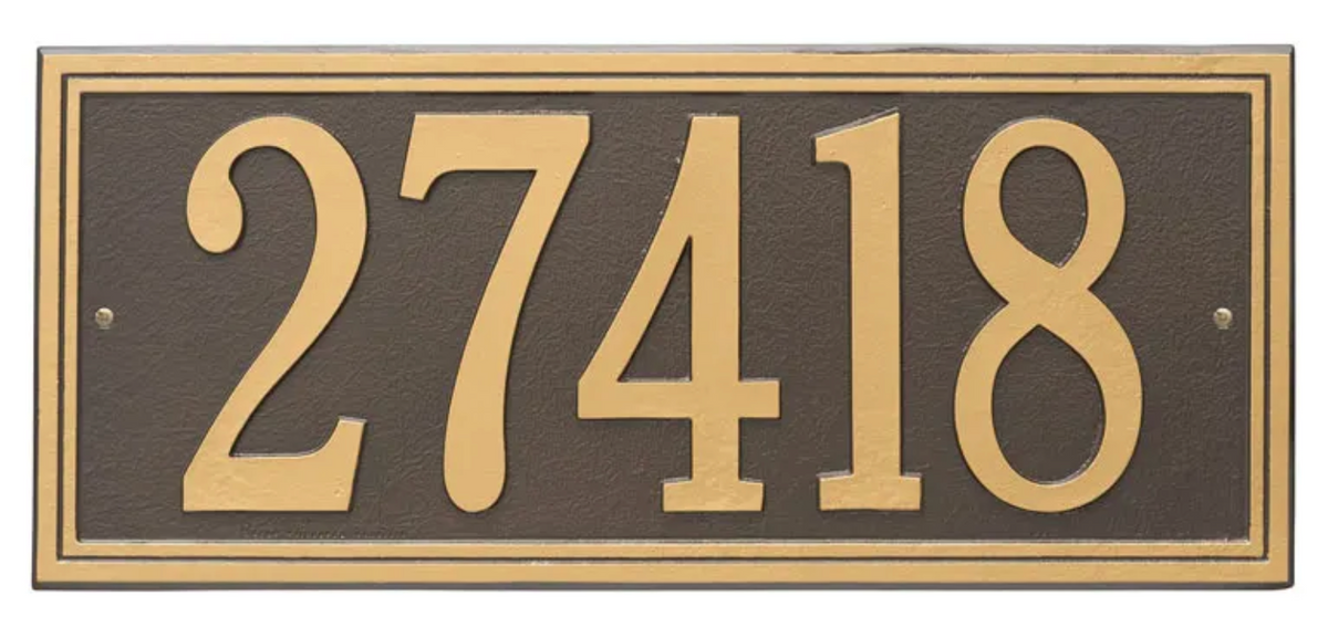 Double Border Line - Estate Wall Address Plaque- One Line