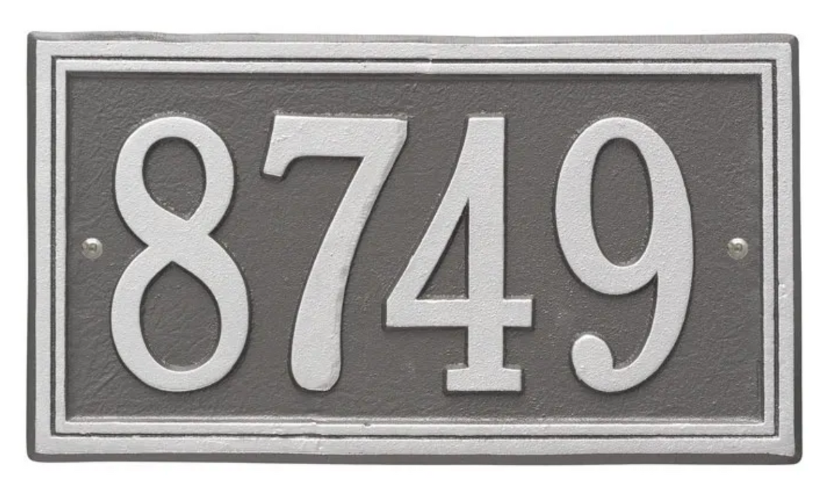 Double Border Line - Standard Wall Address Plaque - One Line