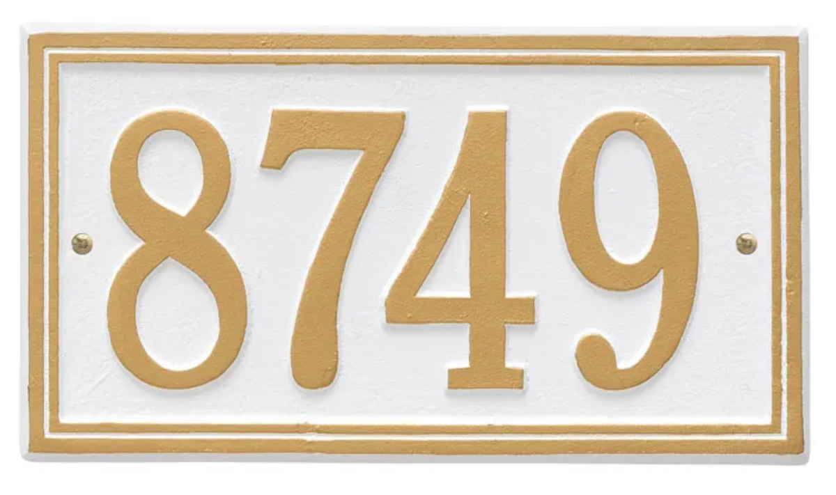 Double Border Line - Standard Wall Address Plaque - One Line