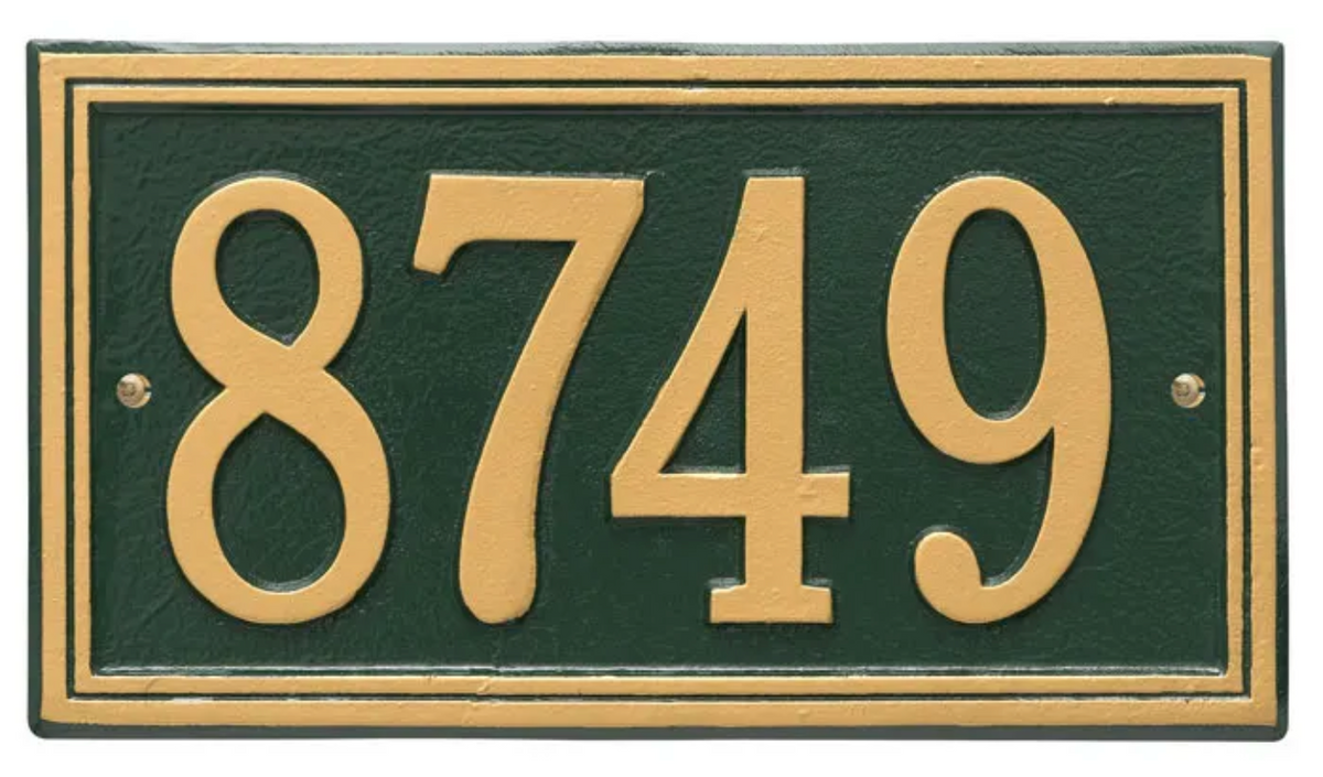 Double Border Line - Standard Wall Address Plaque - One Line