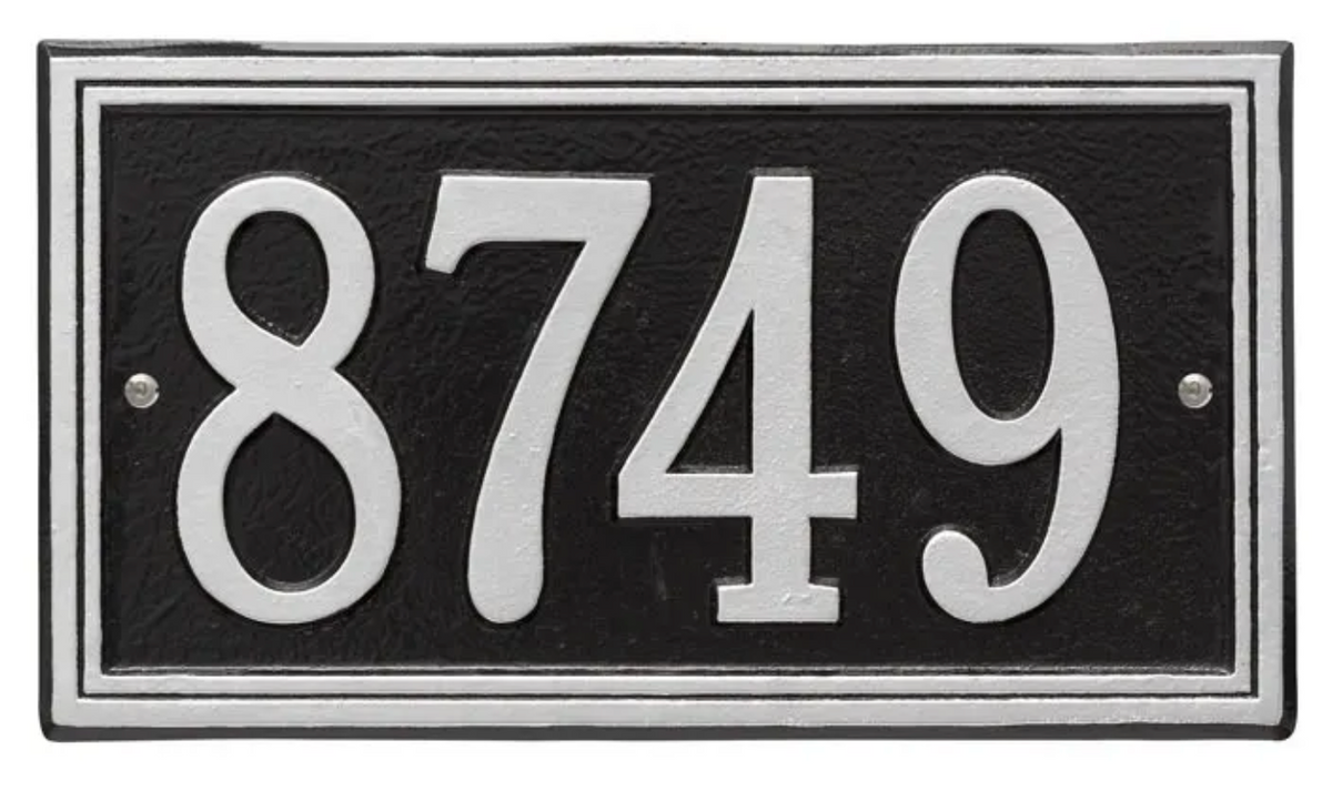 Double Border Line - Standard Wall Address Plaque - One Line