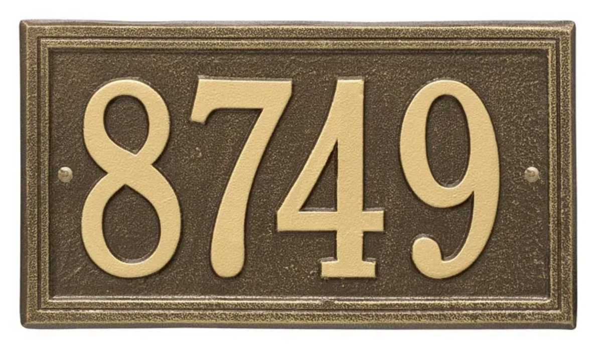 Double Border Line - Standard Wall Address Plaque - One Line