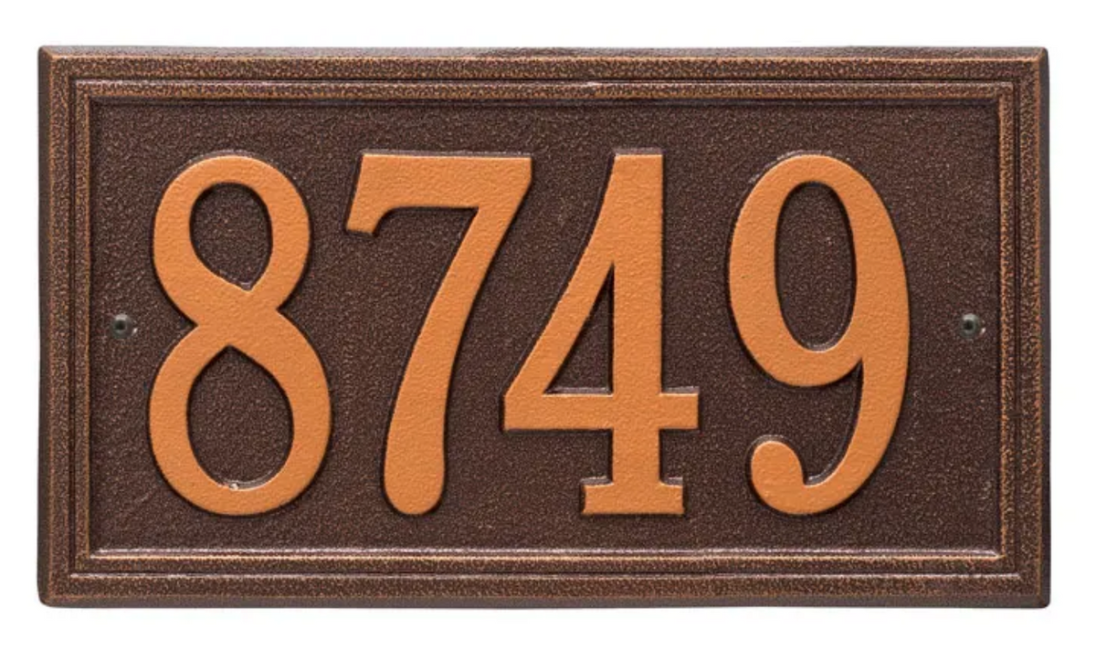 Double Border Line - Standard Wall Address Plaque - One Line