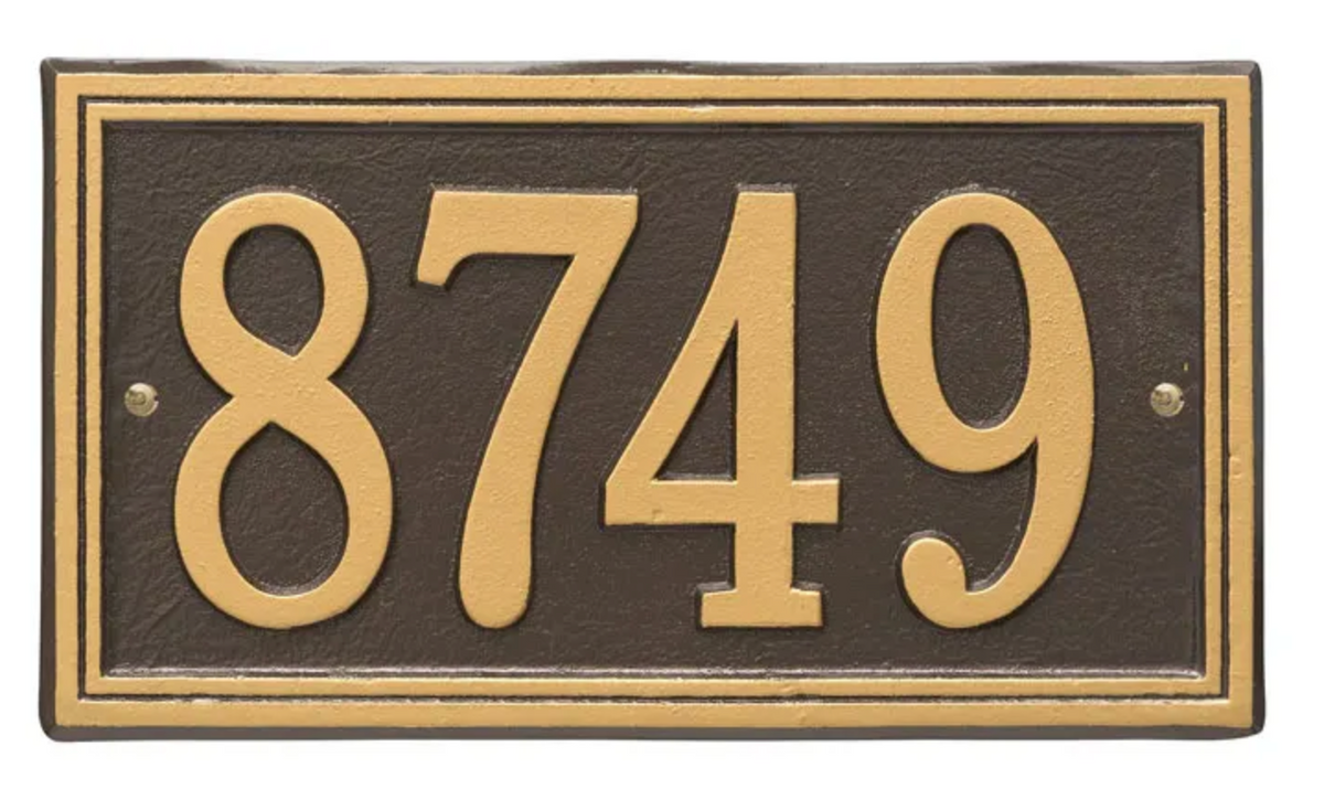 Double Border Line - Standard Wall Address Plaque - One Line