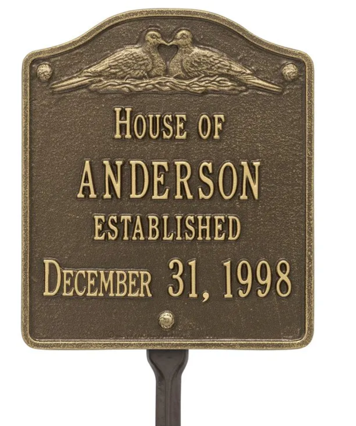 Wedding Plaque - Standard Lawn - Two Line Customization