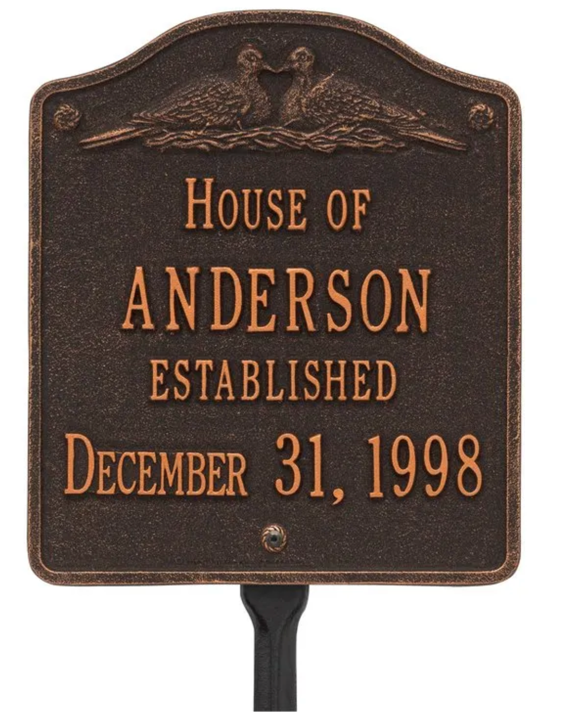 Wedding Plaque - Standard Lawn - Two Line Customization